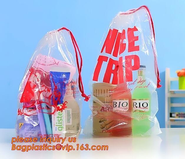 Biodegradable Christmas deco drawstring candy storage bag, oxford red christmas stocking candy bag packing bagplastics