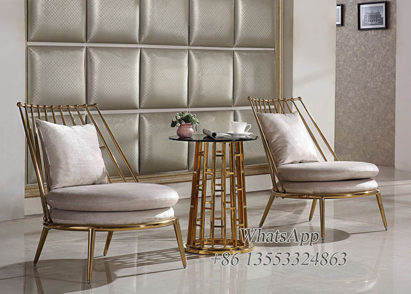 Stainless Steel Sofa Chairs With Gold Color For Wedding Party (YS-9)