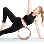 Fitness Yoga Roller Wheel , Cork Yoga Wheel TPE Yoga Circles Gym Workout Back