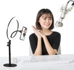 Selfie Ring Light with Stand, Phone Holder for Makeup Live Stream Video