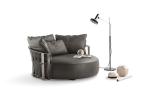 Detachable Custom Sofa Bed Italy Round Large Grey Black Cowhide Sofa Bed
