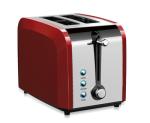 2 Slice Wide Slot Polished Stainless Steel Toaster Defrost Function