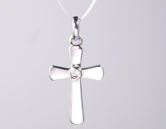 Silver Cross Pendant Cross CZ Pendant For Women Men Diamonds Jewelry Gifts Thin
