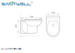 540*360*385 mm NR125 Wall Hung Toilet In Living Room White Color Washdown