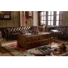 Buy cheap Wooden Legs With Wheels Soft Kingston Chesterfield Leather Sofa By Handwork Craft from wholesalers