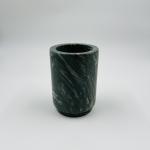4pcs Marble Bathroom Accessories Set Dark Green With White Veins Round Shape