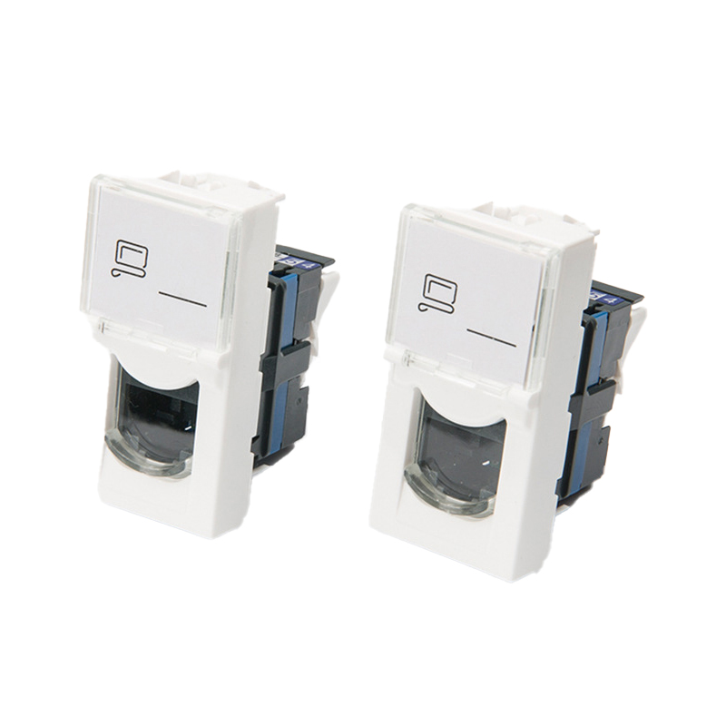 Exact Cables Rj45 Cat6 45*22.5 French Type UTP Single Keystone Jack for Different Colors