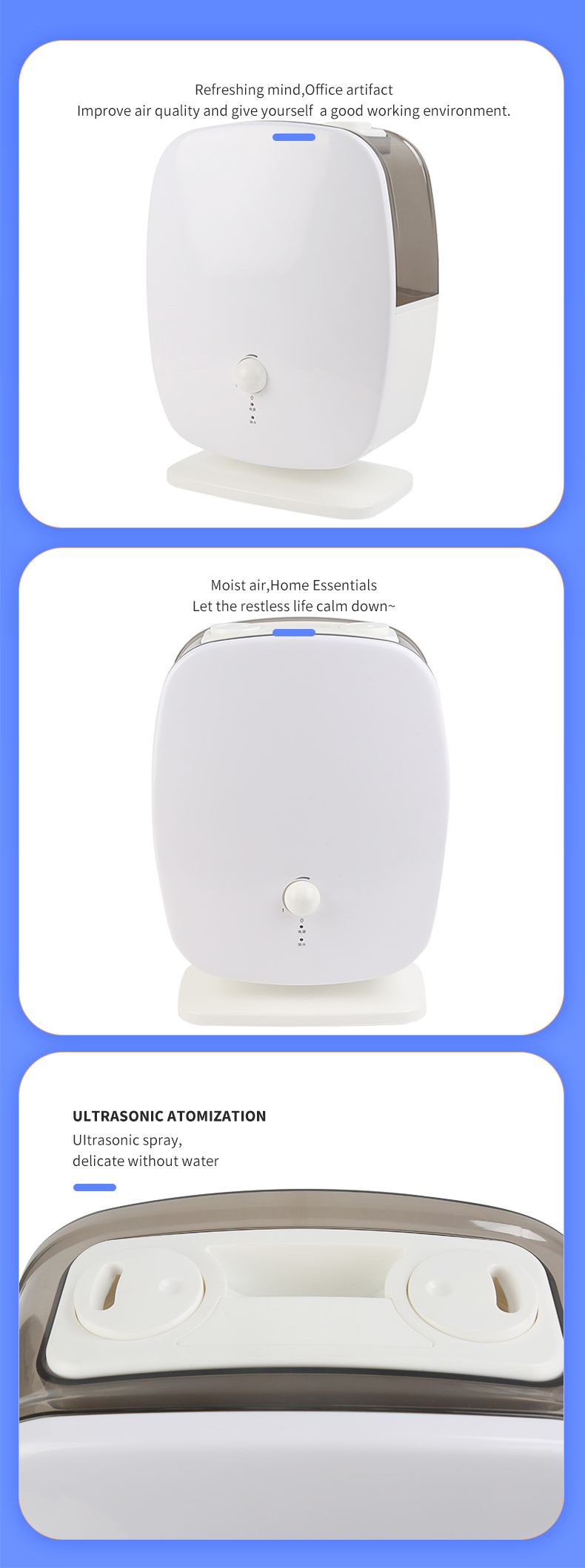 3.5L 25W Humidifier For Dry Skin , Cool Mist Ultrasonic Wave Humidifier