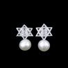 Buy cheap Natural Freshwater Pearl 925 Silver Drop Earrings Star Shaped Fashion from wholesalers