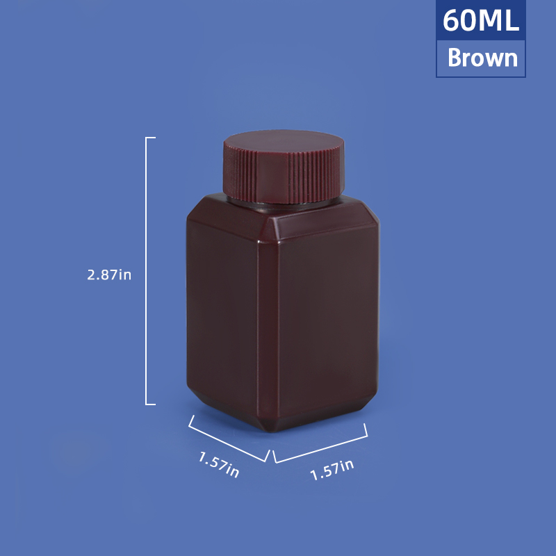 250ml Small HDPE Square Brown Reagent Bottle For Industrial Chemical Liquid