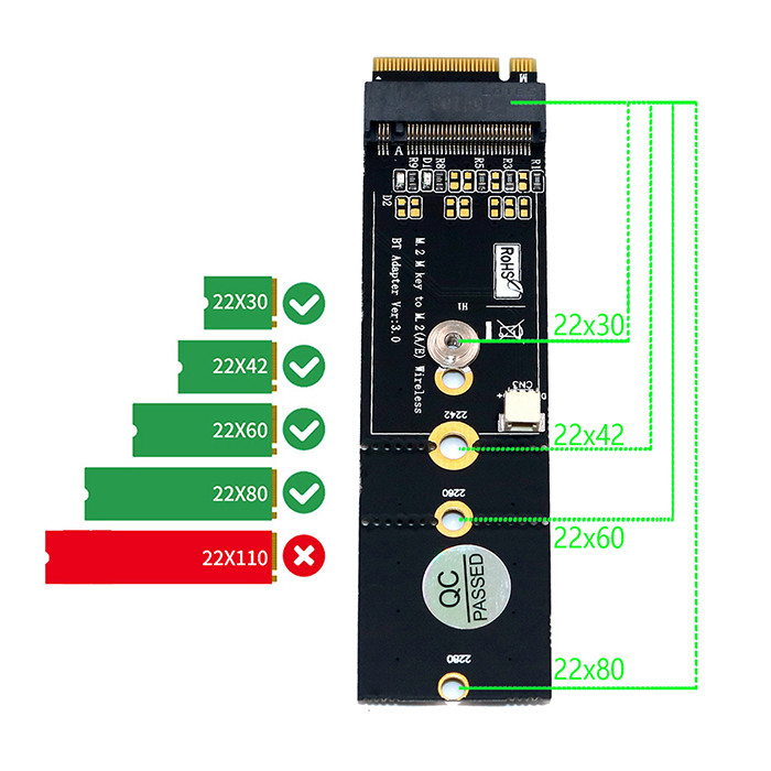 USB Cable Electronics Computers Accessories NGFF M2 Key A To Key M Adapter