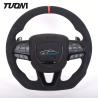 Buy cheap 380mm Interior Charger Dodge Carbon Fiber Steering Wheel Alcantara Red Stitch from wholesalers