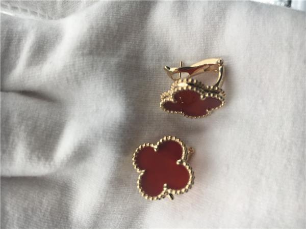 Buy cheap Van Cleef Arpels Vintage Alhambra earrings 18k yellow gold with carnelian from wholesalers