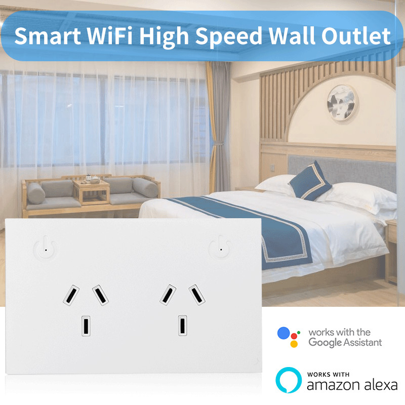 Au Tuya Smart In-wall Outlet Google Echo Voice Control Factory Direct Sales App Timing Remote Smart Plug