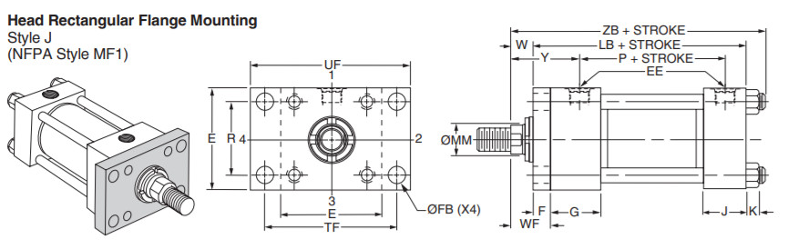 Both Ends Hydraulic Oil Cylinder TRH1.50MF1LT14X18.00 Primary Seal 20MPa