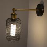 Vintage Iron net Wall Lamp Black metal cage Wall Lights Bedroom bedside lamp（WH