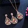 Buy cheap Women CZ zircon pendant necklace earrings ring copper jewelry set CZ Crystal Necklace and Earring Sets from wholesalers