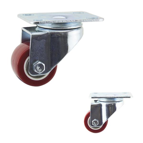 Buy cheap Oem 1.5 Inch Top Plate Swivel Red Pu Light Duty Casters from wholesalers