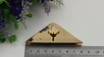 Design triangle shape light gold & nickel bag twist turn lock
