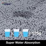 1800gsm Door Carpet Mats Grey Microfiber Chenille PU Coated Backing Toilet Floor