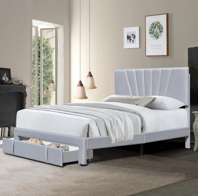 The Upholstered Bed Frame has special thing about it is that you can store things at footboard.