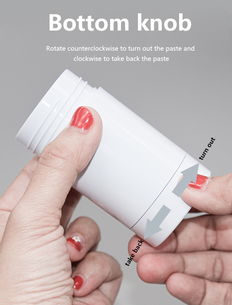 AS Plastic Round Deodorant Container Sticks Packaging 6g 15g 30g 50g 75g
