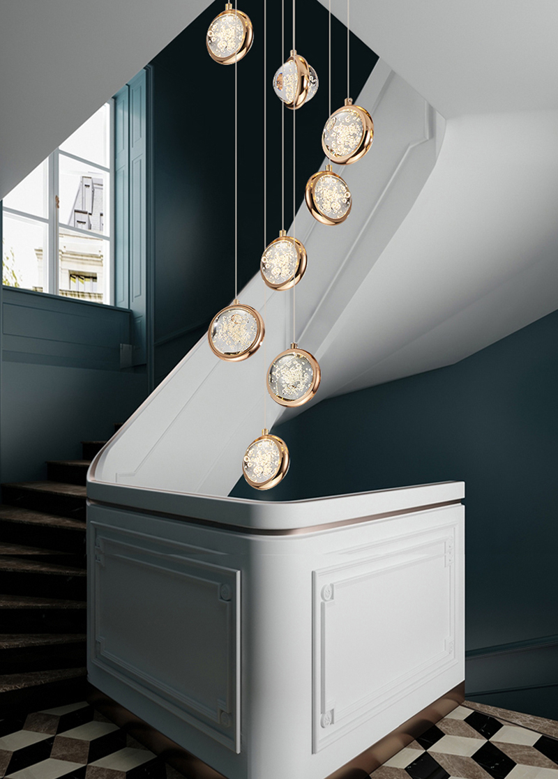 New modern pendant light loft for living room ball crystal villa scandinavian chandelier(WH-NC-63)