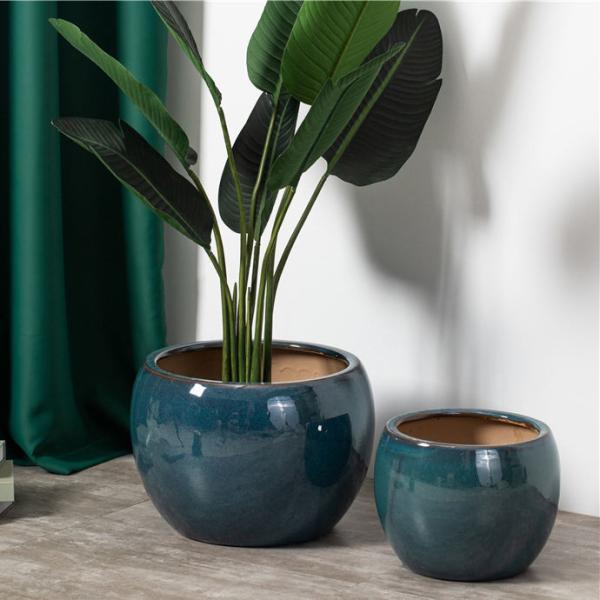 Buy cheap New Design Modern Home Balcony Succulent Cactus Pot Garden Indoor Outdoor Round Ceramic Flower Pant Pots from wholesalers