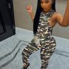 Buy cheap Skinny Tight Nude Camo Print Backless Yoga Jumpsuit With Scrunch from wholesalers