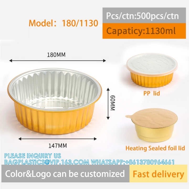 128mm Diameter 450ml Custom Logo Disposable Factory Price Aluminum Foil Containers Disposable Aluminium Cake Bake Tray