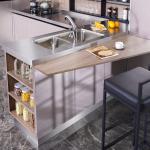 Flat Eased Edge Modular Stainless Steel Indoor Kitchen Cabinets