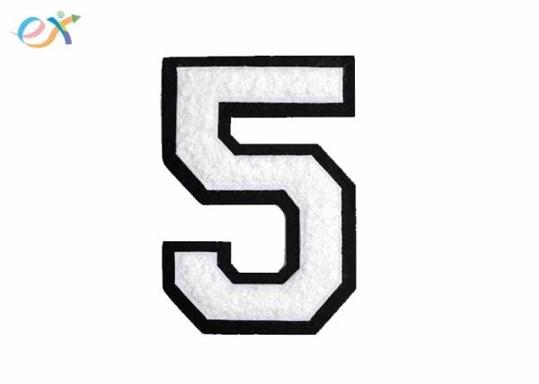 Buy cheap Varsity Number White Embroidered Chenille Letterman Patch - 4 1/2 Inch Iron On from wholesalers