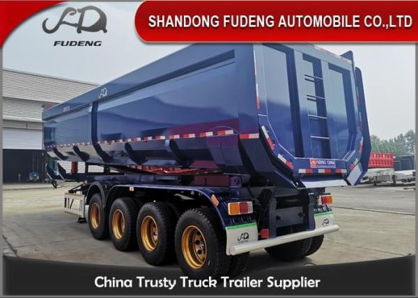 Buy cheap Blue Color Dump Tractor Trailer 4 Axles 60 Tons Strong Side Wall Transport Stone from wholesalers