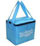 Portable Nonwoven Insulated Cooler Bags For Promotional , Grey / Blue