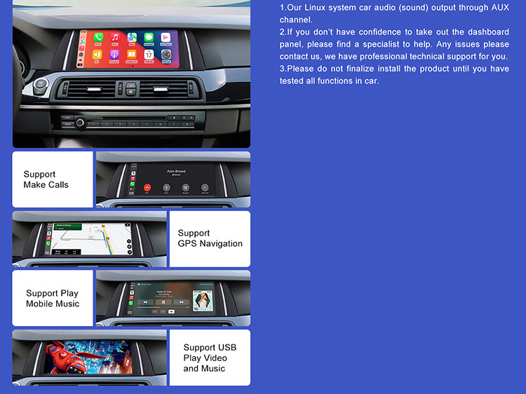 Linux Car Stereo For BMW F10 2010-2016 CIC NBT System Support Wireless Carplay And Android Auto