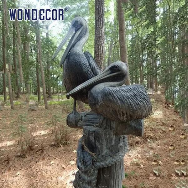 Buy cheap Casting bronze large pelican outdoor statue garden decoration from wholesalers