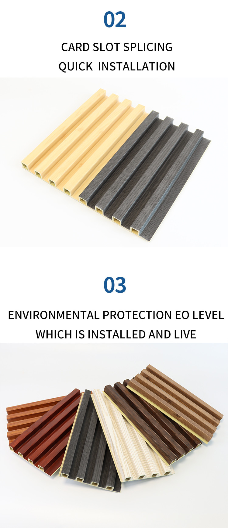 Factory Price Indoor Waterproof Water Proof Wood Composite Wall Louvers Exterior WPC Decorative Wall Panels