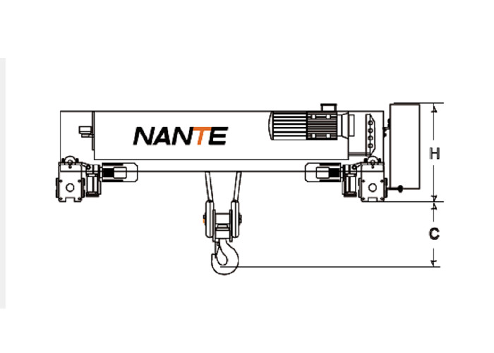 5T - 6m Electric Wire Rope Hoist With Control Panel