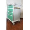Buy cheap Aluminum Alloy Frame ABS Emergency Trolley Instruments Green Color With Center Lock Drug Delivery Cart from wholesalers
