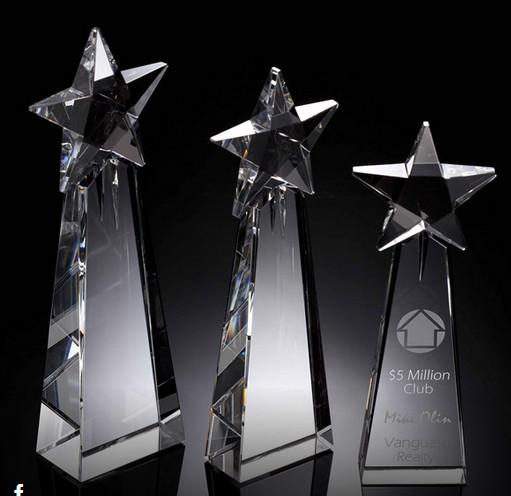 star goddess crystal award/2d 3d laser engraving star award/on top star crystal