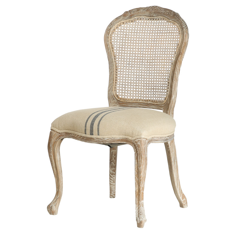 new craved oak wood chair with rattan back for luxury event and weddings decorations use