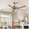 Buy cheap Brushed Nickel 2000LM Five Metal Blade Ceiling Fan With Light 65W from wholesalers