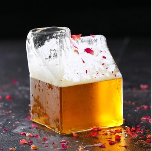 350ml Special Coffee Pot Milk Box Bottle Transparent For Bar Cocktail Glass