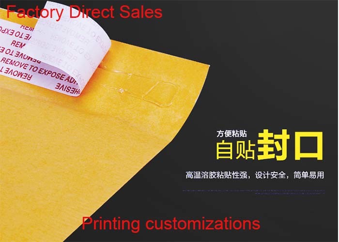 Self Adhesive Seal Kraft Bubble Mailers Padded Envelopes Courier Custom Size