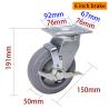 Buy cheap 6 Inch Heavy Duty Casters 150 350kg Plate TPE Caster By Rigid Swivel / Brake Type from wholesalers
