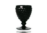 Solid Black Wine Goblet Glasses 350ml Embossed Wine Glasses