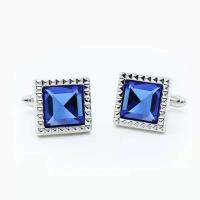 Buy cheap Metal Square Diamond Cufflinks Blue Color Fo Men Shirts Alloy Copper Material product