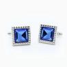 Buy cheap Metal Square Diamond Cufflinks Blue Color Fo Men Shirts Alloy Copper Material from wholesalers