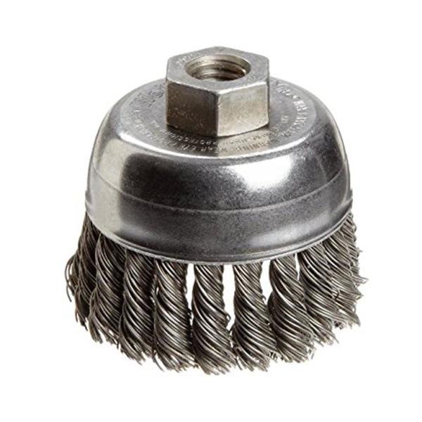 Buy cheap Copper Steel Twist Knot Wire Brush , Dust Proof Cup Type Wire Brush from wholesalers