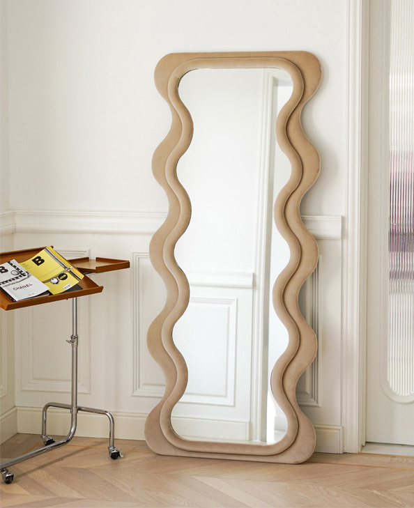 Vertical Large Wavy Floor Length Mirror Full Length 70 Inch